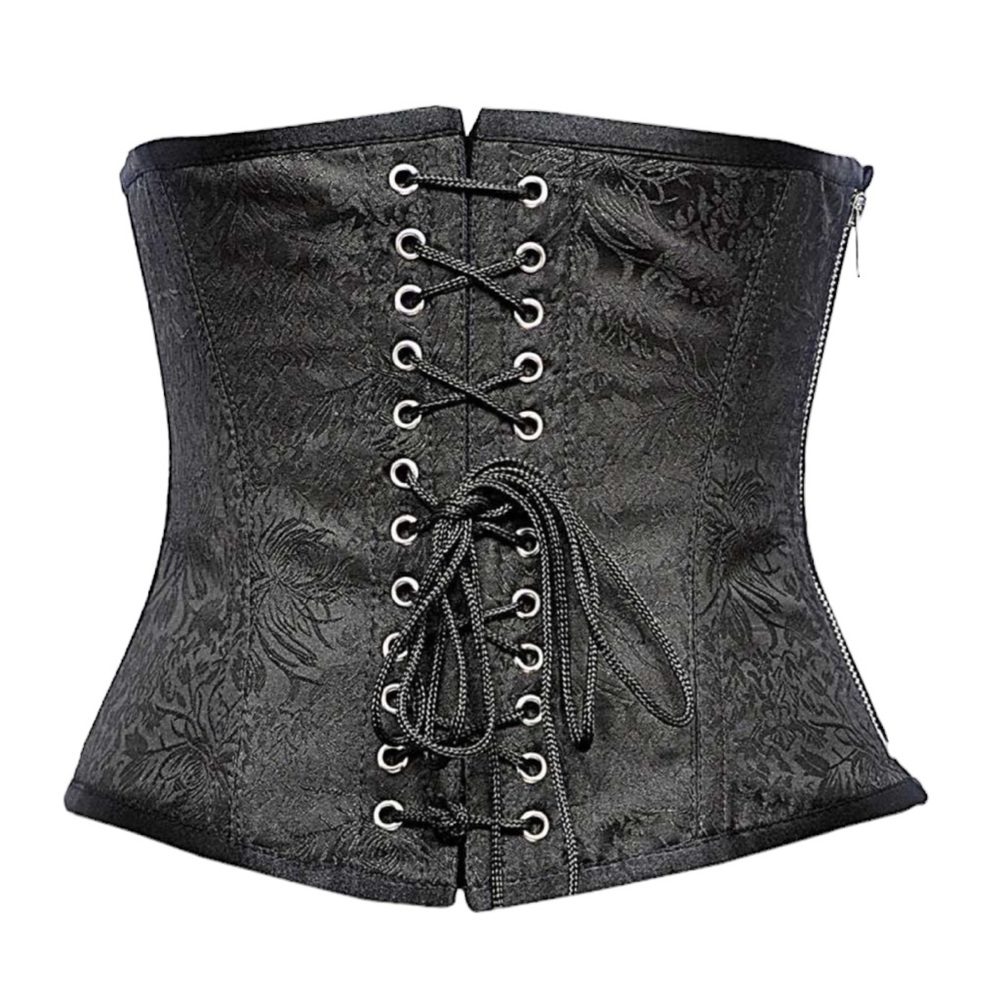 Corsets Queen Carmela Steel Boned Underbust Corset Black Size 26